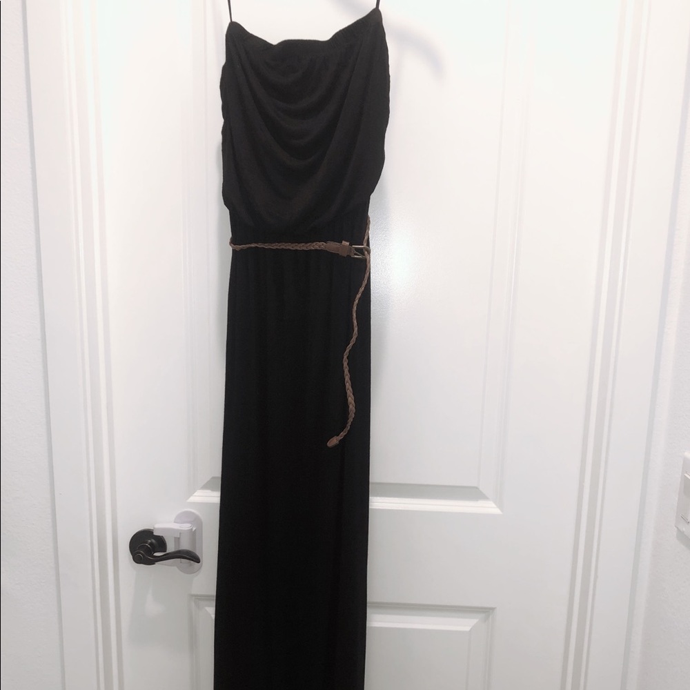 Long strapless black dress for sale!